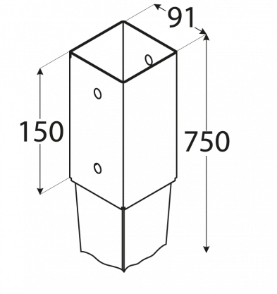 Kotwa do ziemi S 90x90x750 mm