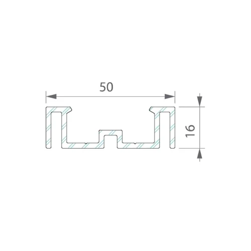 TWINSON legar aluminiowy 16x50x6000 mm