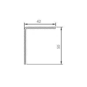 TWINSON Profil aluminiowy L 42x50x4500 mm