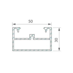TWINSON legar aluminiowy 50x30x6000 mm