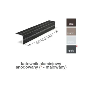 Gamrat aluminiowa listwa wykończeniowa 3,45 m