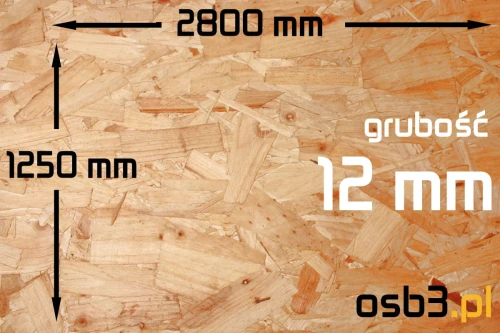 Płyta OSB3 12mm/1250x2800 NA ZAMÓWIENIE
