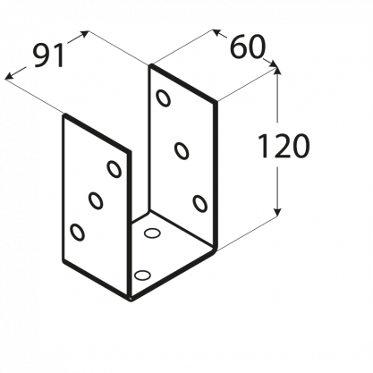 Kotwa na beton U 90x90 mm