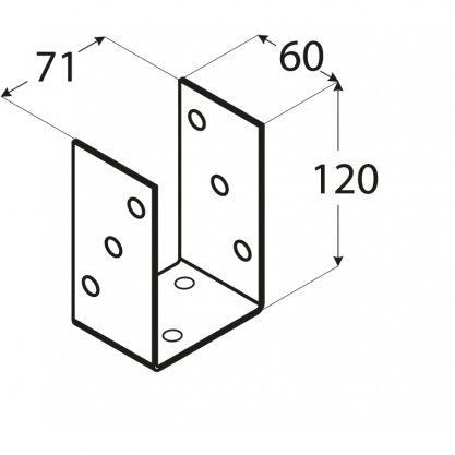 Kotwa na beton U 70x70 mm